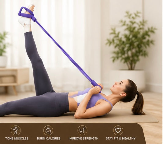 8-Tube Resistance Band Fitness Trainer – Full Body Workout & Tummy Toning Equipment