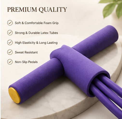 8-Tube Resistance Band Fitness Trainer – Full Body Workout & Tummy Toning Equipment