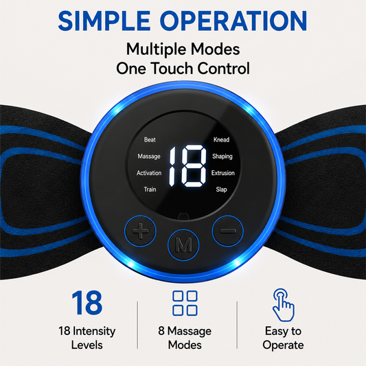 LIVENWELL Smart EMS Muscle Massager Pad | Rechargeable TENS Pulse Therapy Device