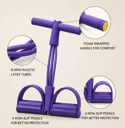 8-Tube Resistance Band Fitness Trainer – Full Body Workout & Tummy Toning Equipment