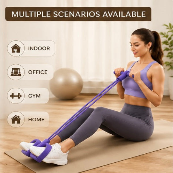 8-Tube Resistance Band Fitness Trainer – Full Body Workout & Tummy Toning Equipment