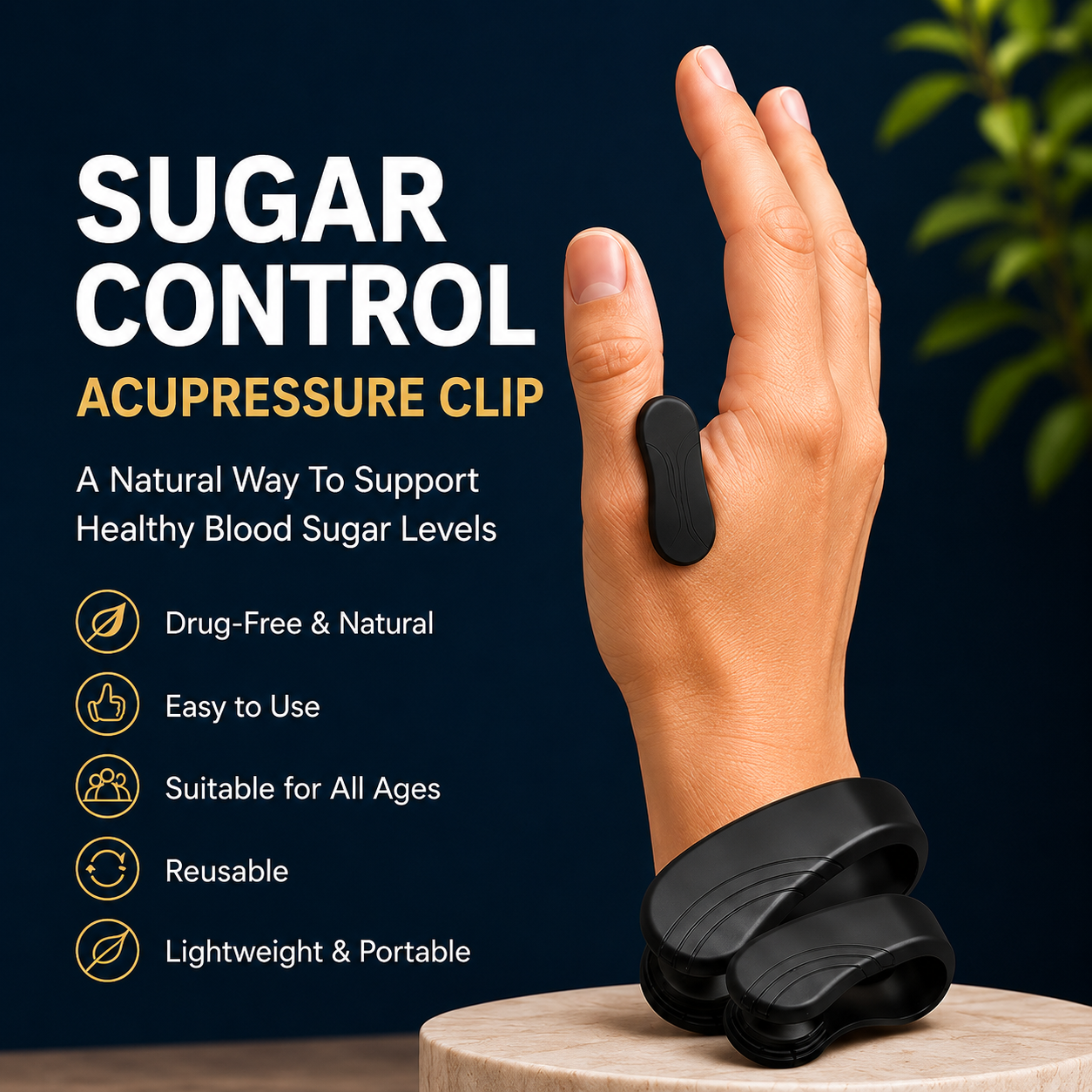LIVENWELL Premium Acupressure Wellness Clip (Pack of 2) Reusable Pressure Point Finger Clips