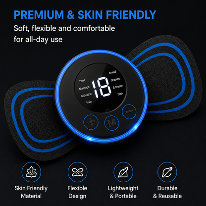 LIVENWELL Smart EMS Muscle Massager Pad | Rechargeable TENS Pulse Therapy Device