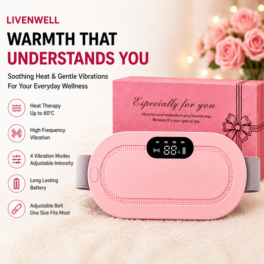 Livenwell Portable Cordless Heating Pad for Menstrual Cramps Relief