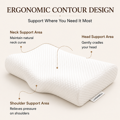Livenwell Ergonomic Cervical Neck Support Pillow for Sleeping