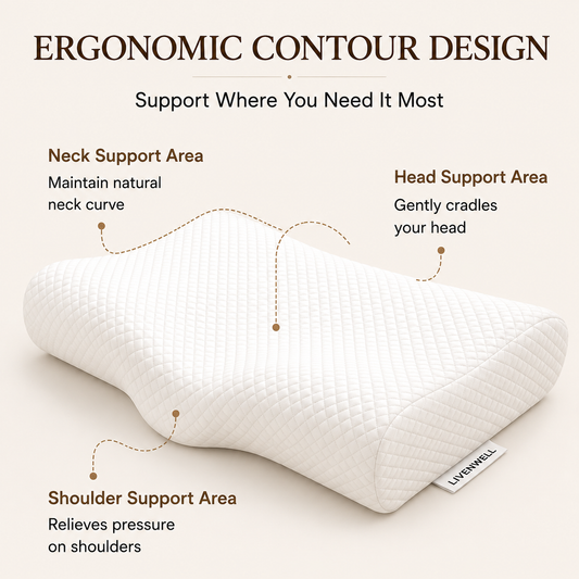 Livenwell Ergonomic Cervical Neck Support Pillow for Sleeping