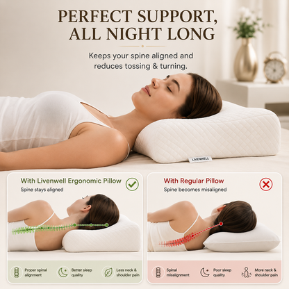 Livenwell Ergonomic Cervical Neck Support Pillow for Sleeping